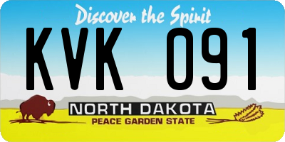 ND license plate KVK091