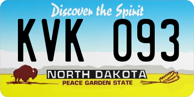 ND license plate KVK093