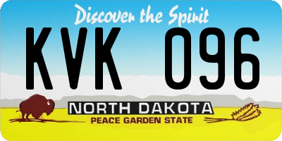 ND license plate KVK096