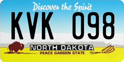 ND license plate KVK098
