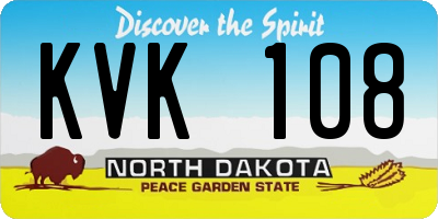 ND license plate KVK108