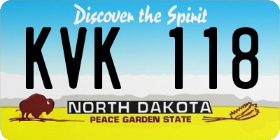 ND license plate KVK118