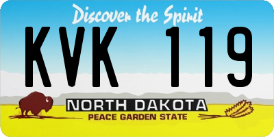 ND license plate KVK119