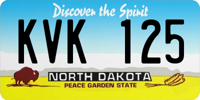 ND license plate KVK125