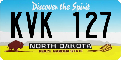 ND license plate KVK127