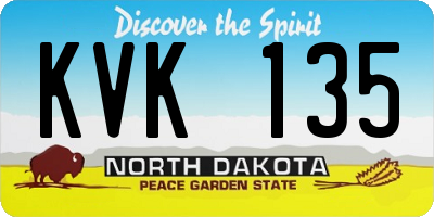 ND license plate KVK135