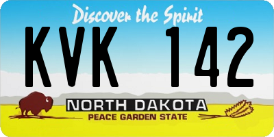 ND license plate KVK142