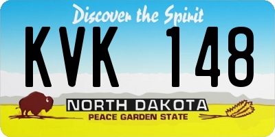 ND license plate KVK148