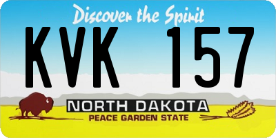 ND license plate KVK157