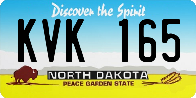 ND license plate KVK165