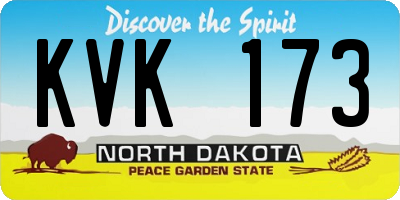ND license plate KVK173