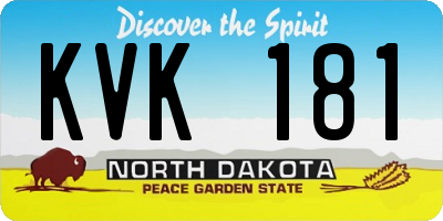 ND license plate KVK181