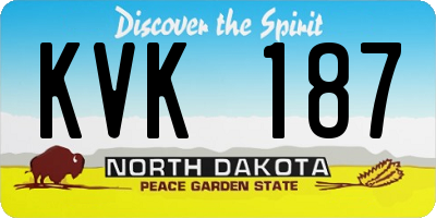 ND license plate KVK187