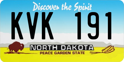 ND license plate KVK191