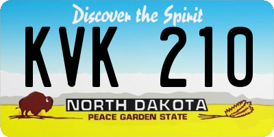 ND license plate KVK210