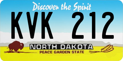 ND license plate KVK212