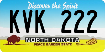ND license plate KVK222
