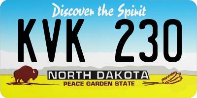 ND license plate KVK230