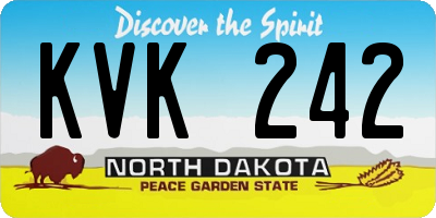 ND license plate KVK242