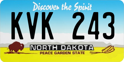 ND license plate KVK243