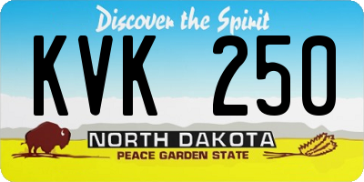 ND license plate KVK250