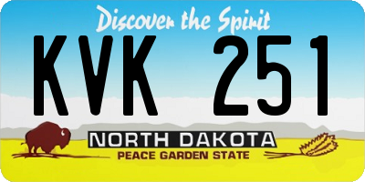 ND license plate KVK251