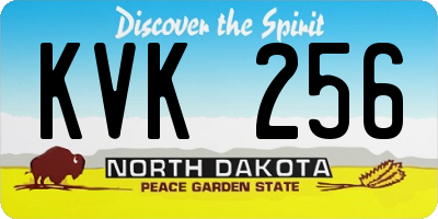 ND license plate KVK256