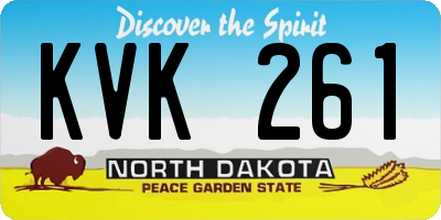 ND license plate KVK261