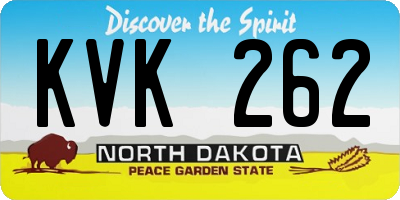 ND license plate KVK262