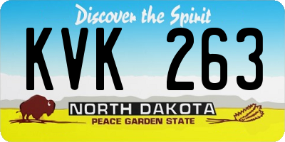 ND license plate KVK263