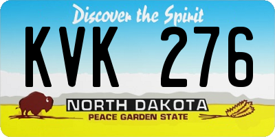 ND license plate KVK276