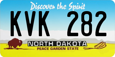 ND license plate KVK282