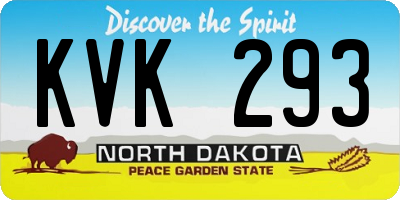 ND license plate KVK293