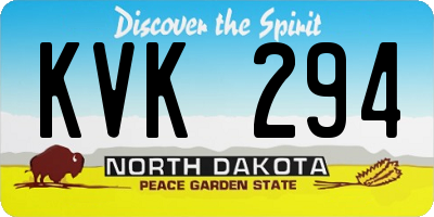 ND license plate KVK294