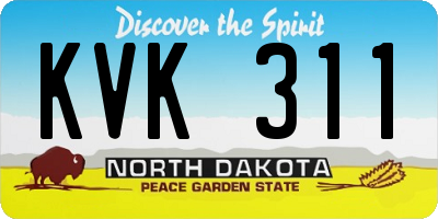 ND license plate KVK311