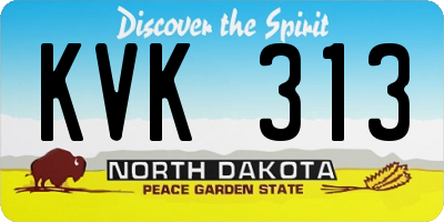 ND license plate KVK313