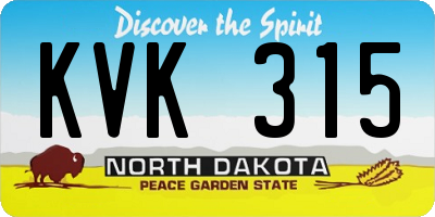 ND license plate KVK315