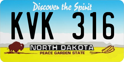 ND license plate KVK316