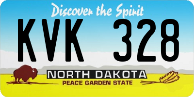 ND license plate KVK328