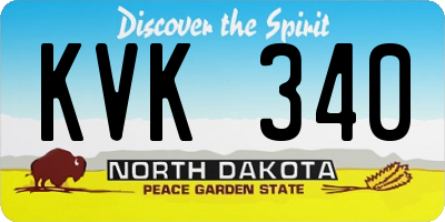 ND license plate KVK340