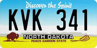 ND license plate KVK341