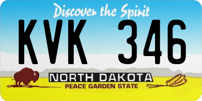 ND license plate KVK346