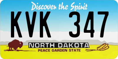 ND license plate KVK347