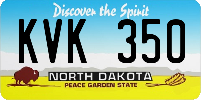 ND license plate KVK350