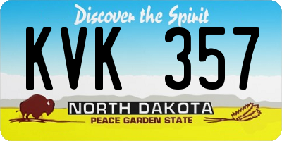 ND license plate KVK357