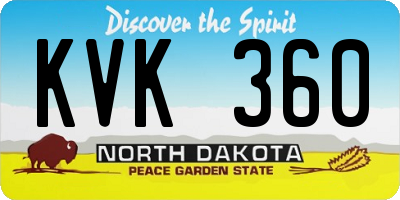 ND license plate KVK360
