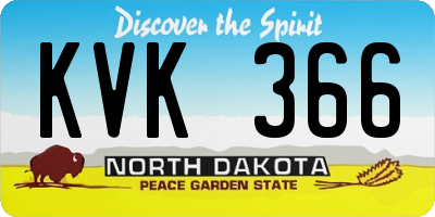 ND license plate KVK366