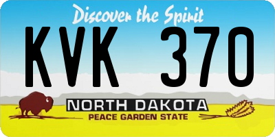 ND license plate KVK370