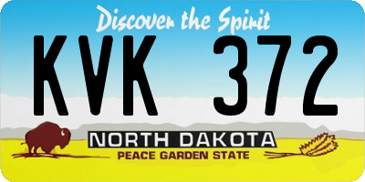 ND license plate KVK372