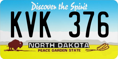 ND license plate KVK376